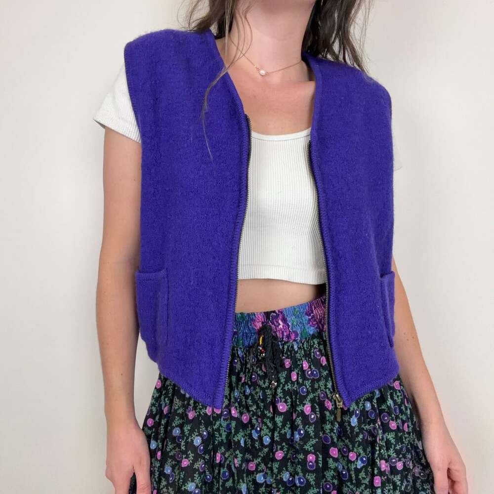 Vintage Purple Wool Vest